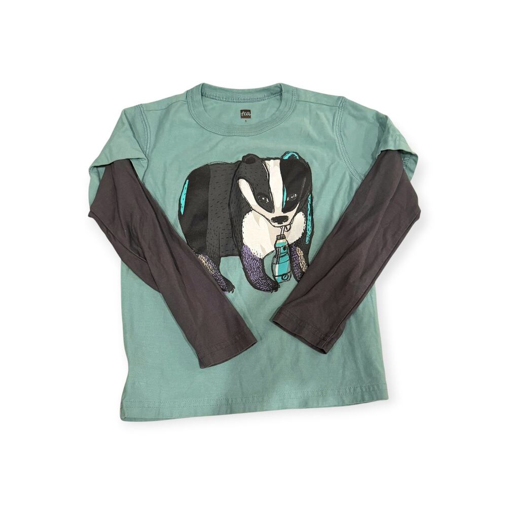Tea Collection Badger Graphic Long Sleeve Shirt Size 5